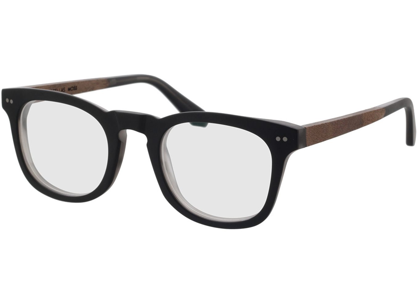 Woodfellas Optical Moss curled/grey 53-24 Brillengestell inkl. Gläser, Herren, Vollrand, Eckig