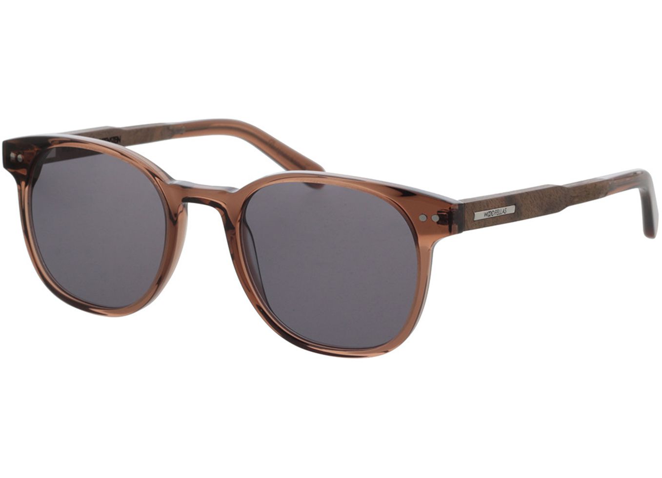 Woodfellas Sunglasses Pottenstein shiny curled/brown 49-21 Sonnenbrille mit Sehstärke erhältlich, Damen/Herren, Vollrand...