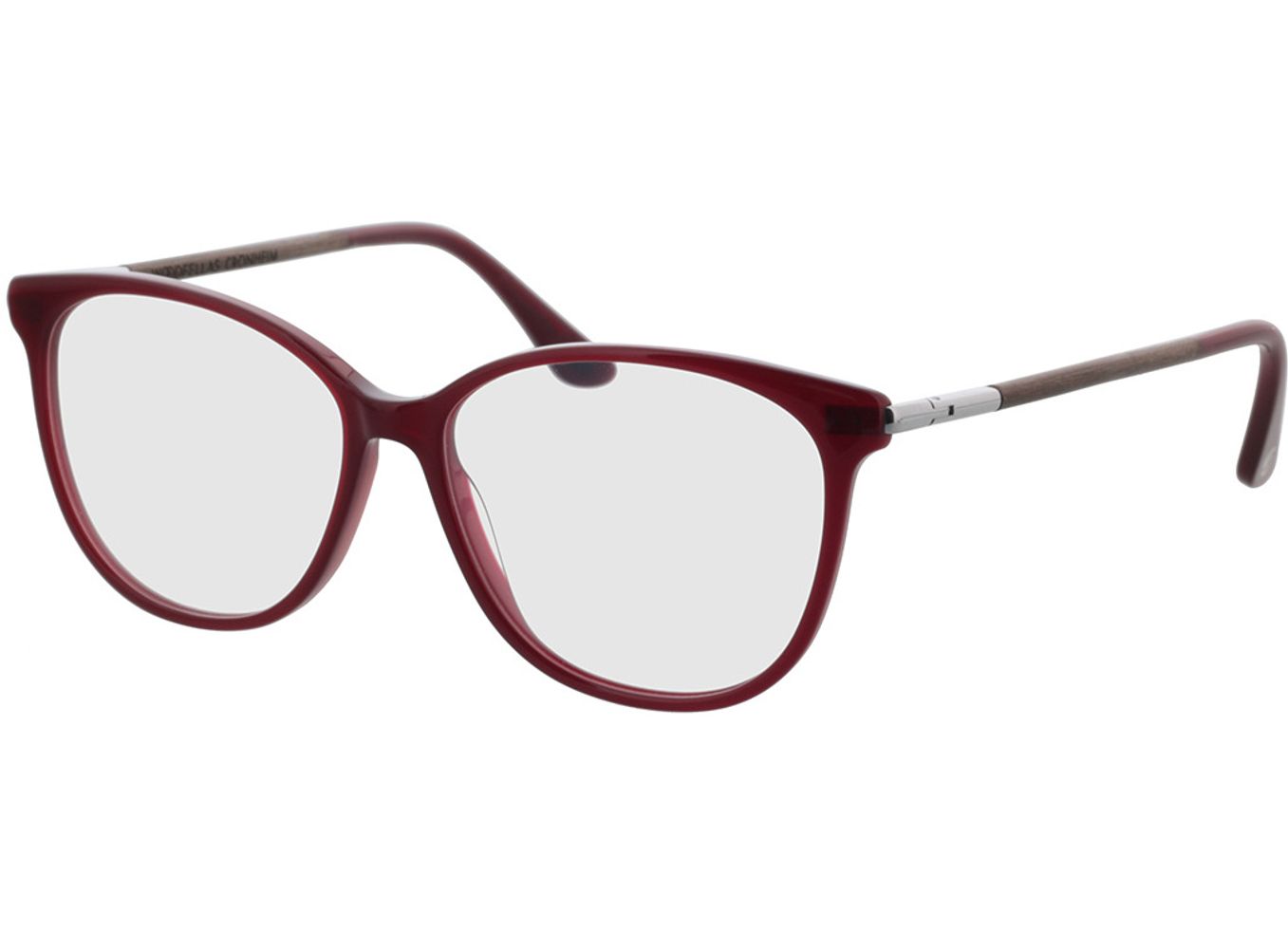 Woodfellas Optical Cronheim curled/burgundy 54-14 Brillengestell inkl. Gläser, Damen, Vollrand, Cateye