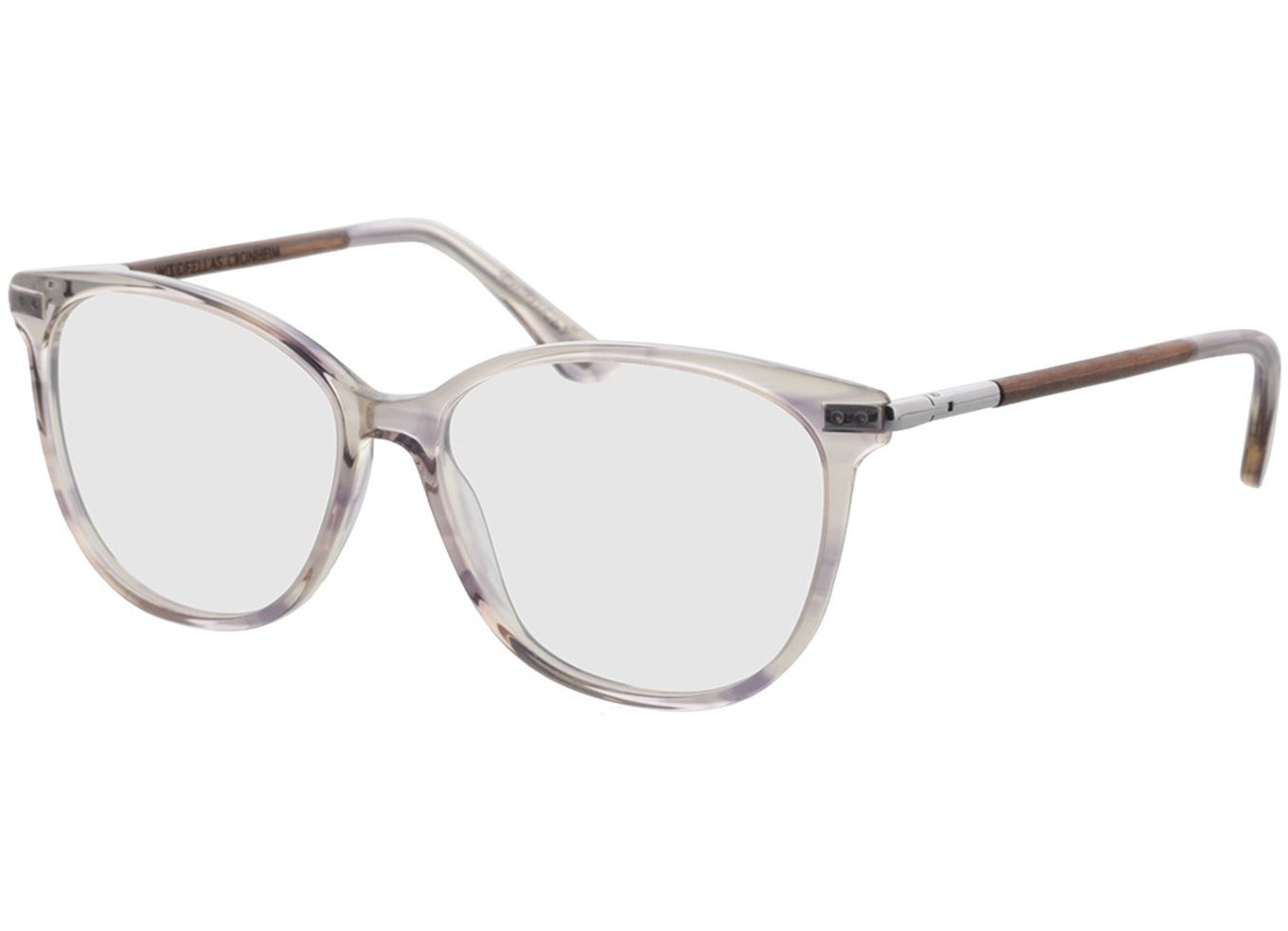 Woodfellas Optical Cronheim macassar/grey 54-14 Brillengestell inkl. Gläser, Damen, Vollrand, Cateye