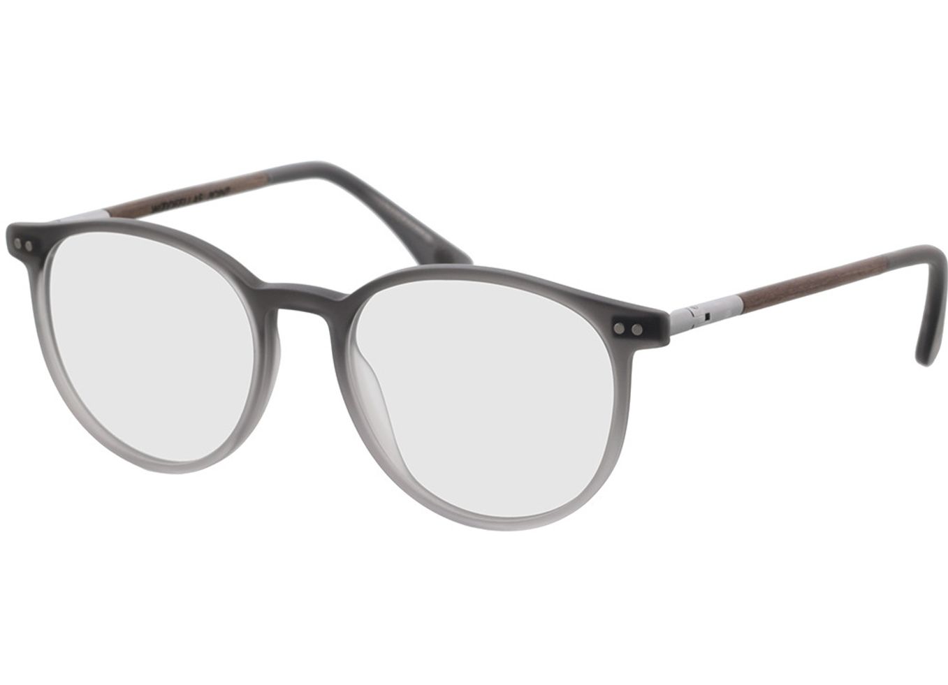 Woodfellas Optical Point walnut/warm grey 50-18 Brillengestell inkl. Gläser, Damen/Herren, Vollrand, Rund