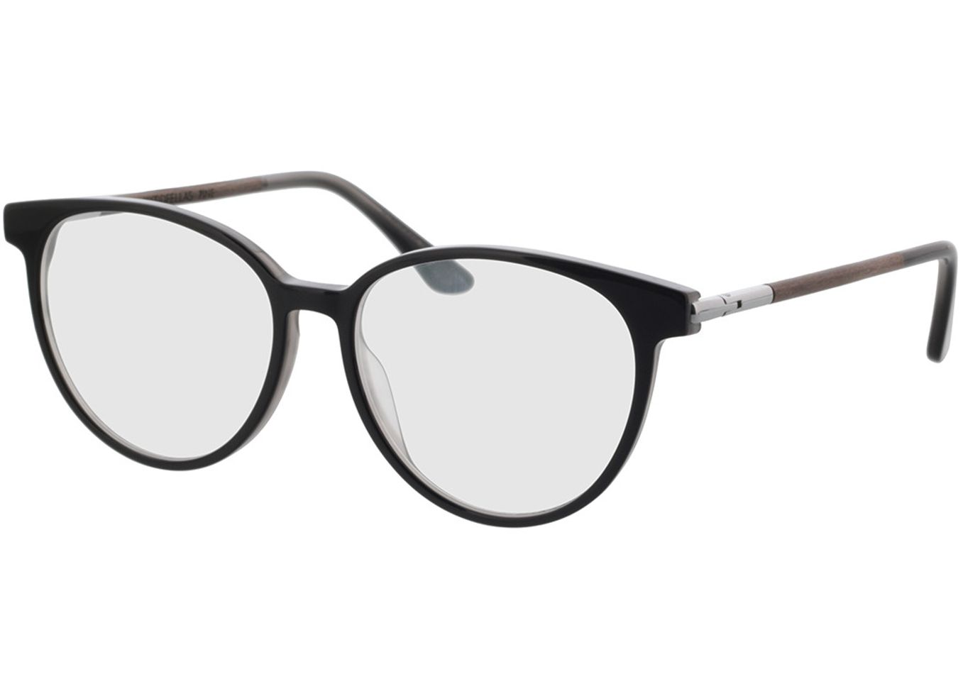 Woodfellas Optical Pine black oak/grey 54-15 Brillengestell inkl. Gläser, Damen, Vollrand, panto