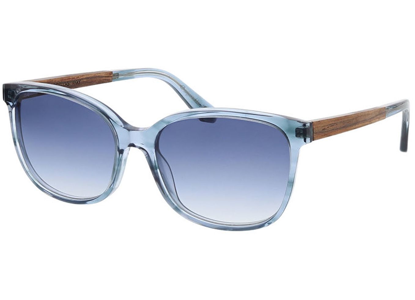 Woodfellas Sunglasses Vary macassar/blue 54-16 Sonnenbrille mit Sehstärke erhältlich, Damen, Vollrand, panto