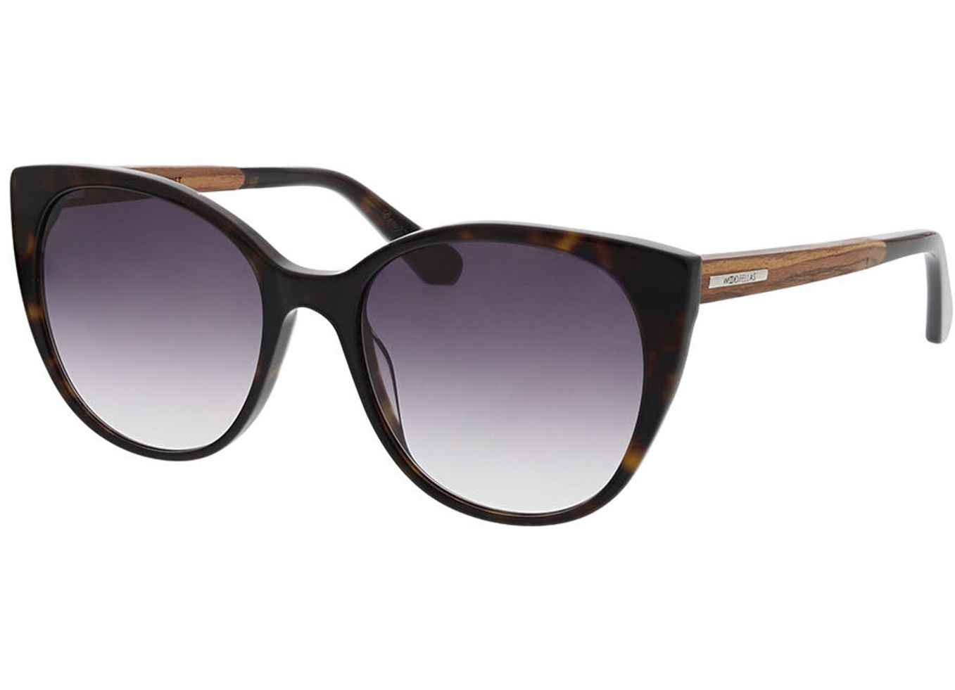 Woodfellas Sunglasses Opdrift macassar/havana 54-19 Sonnenbrille mit Sehstärke erhältlich, Damen, Vollrand, Cateye