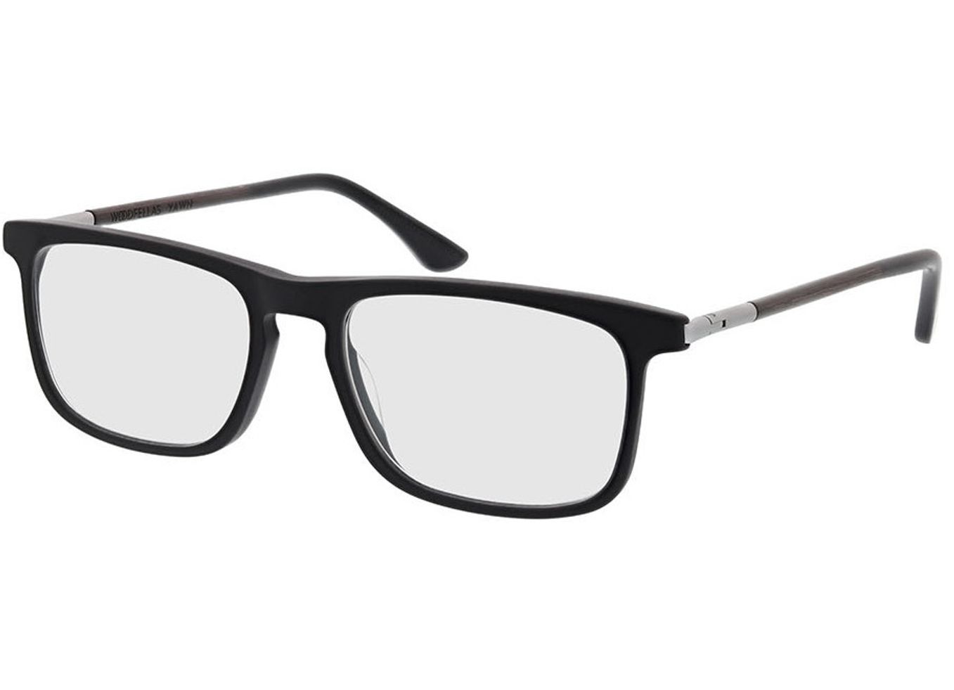 Woodfellas Optical Yawn black oak/black 53-18 Brillengestell inkl. Gläser, Herren, Vollrand, Rechteckig