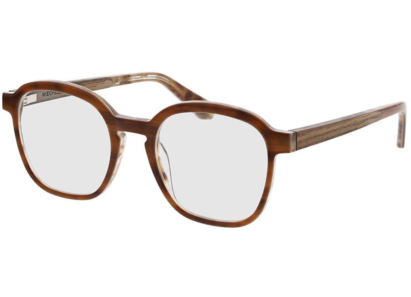 Woodfellas Optical Bloom walnut/brown 47-19 Brillengestell inkl. Gläser, Damen, Vollrand, Rechteckig