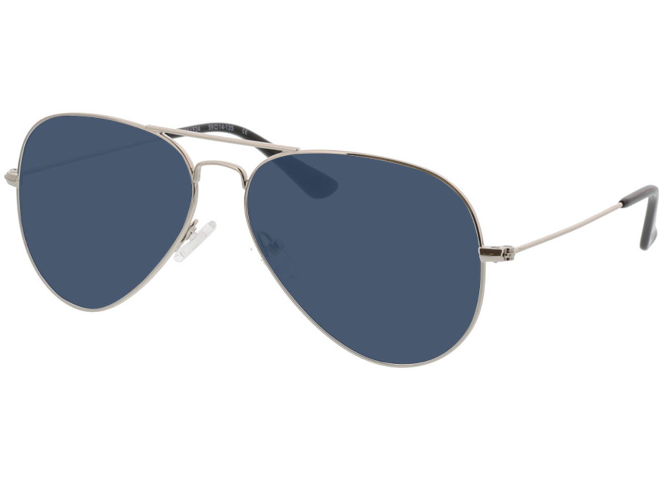 Manhattan - silber Sonnenbrille mit Sehstärke, Vollrand, Pilot