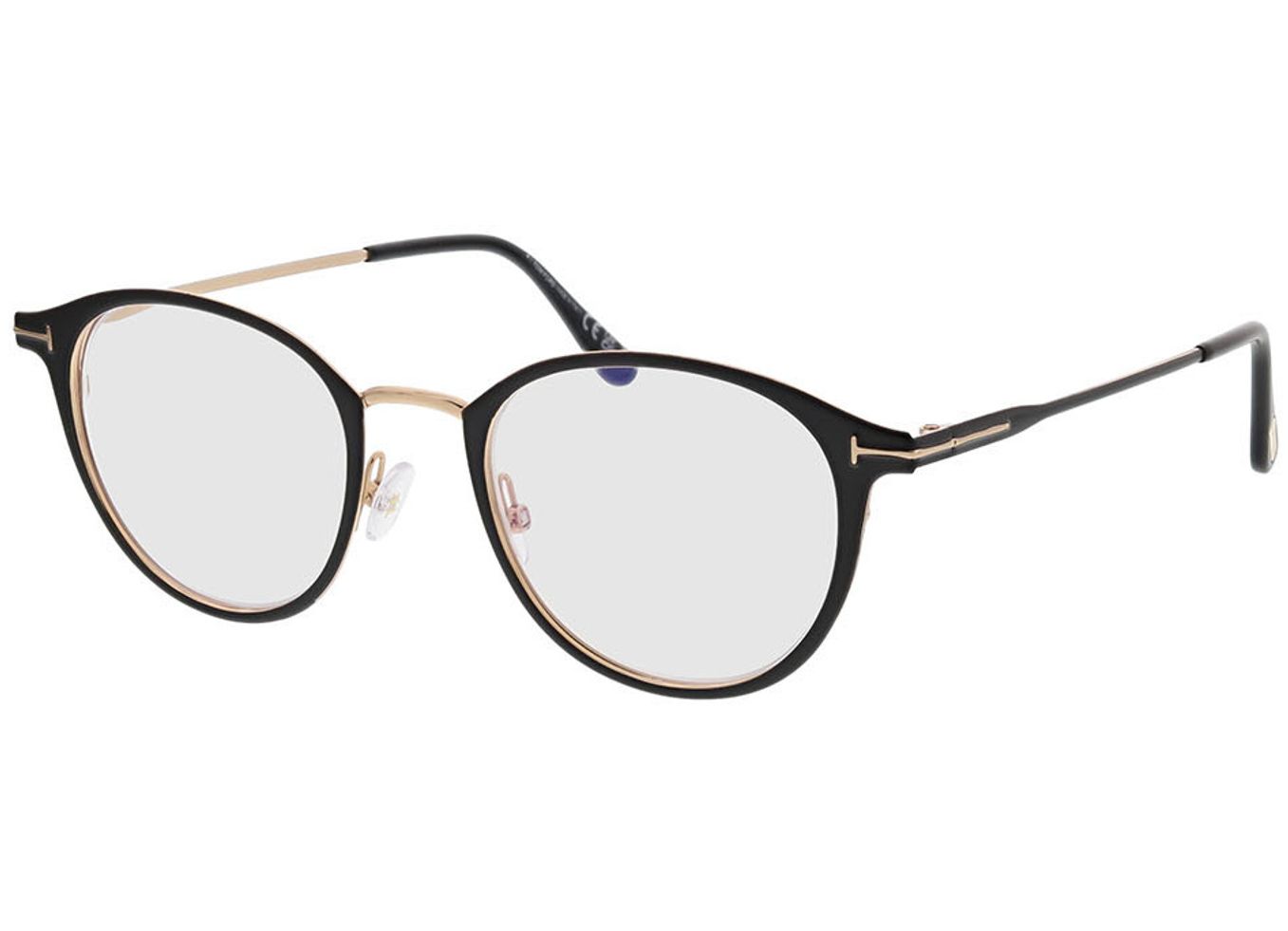 Tom Ford FT5528-B 002 49-20 Brillengestell inkl. Gläser, Damen/Herren, Vollrand, oval