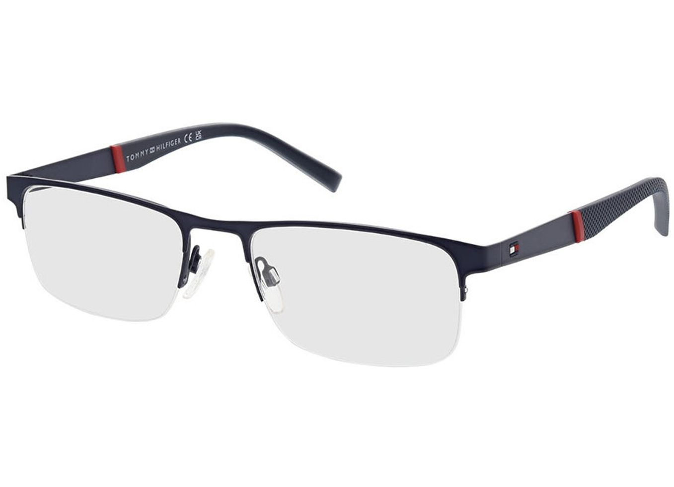 Tommy Hilfiger TH 2083 FLL 54-19 Brillengestell inkl. Gläser, Herren, Halbrand, Rechteckig