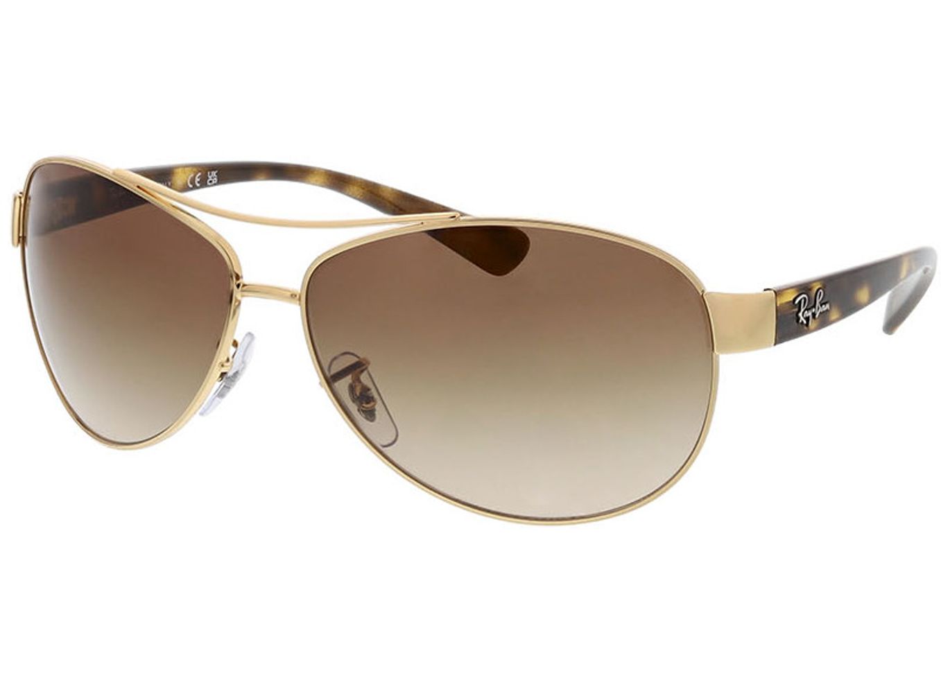 Ray-Ban RB3386 001/13 63-13 Sonnenbrille ohne Sehstärke, Herren, Vollrand, Pilot