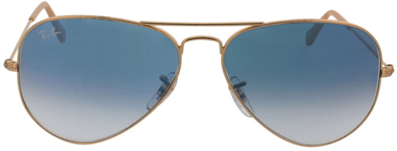 Ray Ban Aviator RB3025 Blue 58mm lentes de sol azul con aro dorado