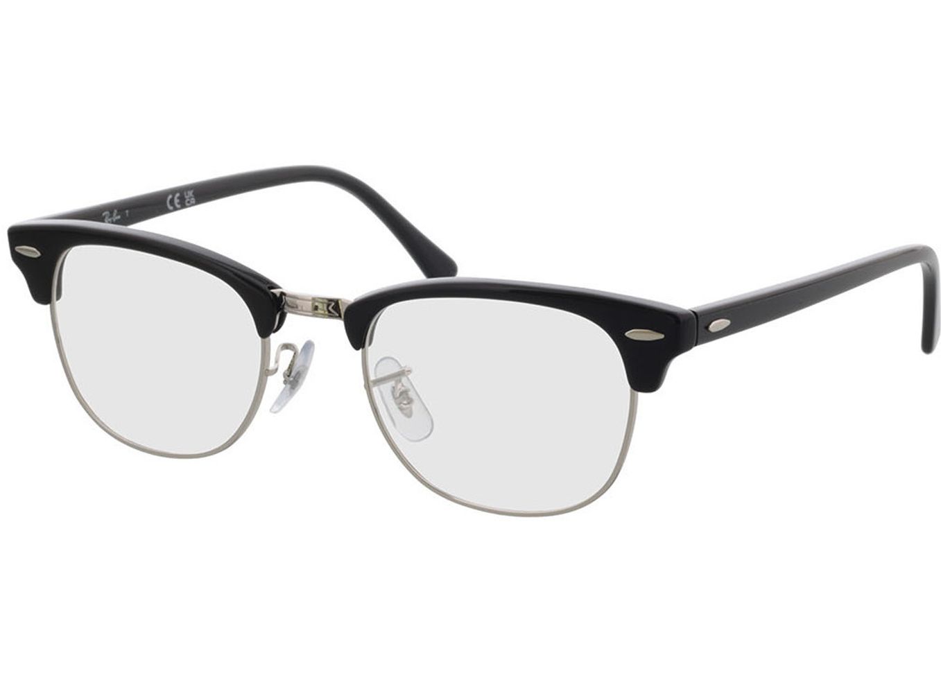 Ray-Ban Clubmaster RX5154 2000 51-21 Brillengestell inkl. Gläser, Damen/Herren, Vollrand, browline