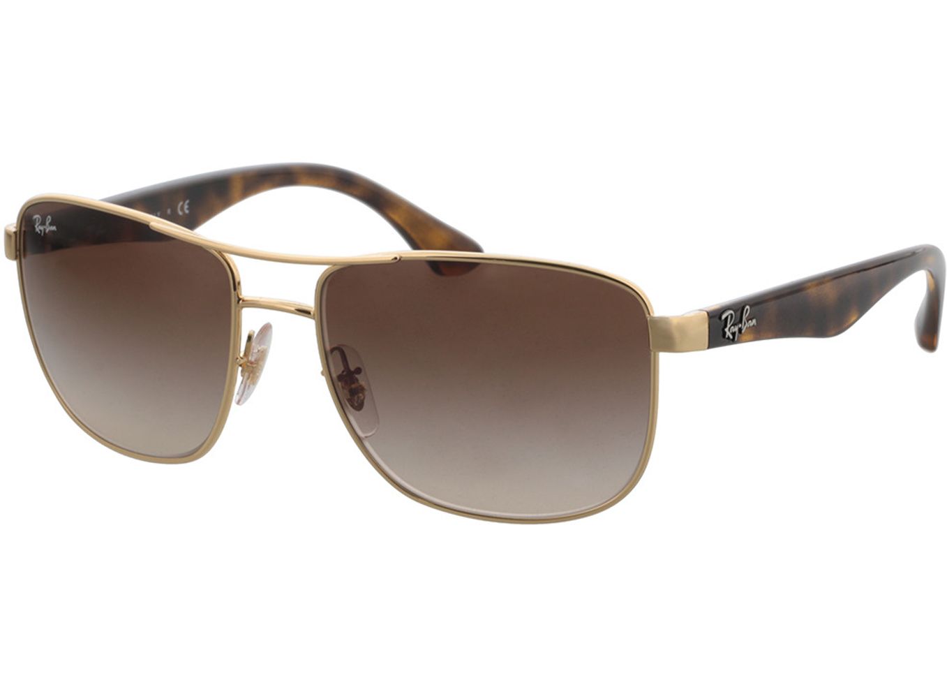 Ray-Ban RB3533 001/13 57-17 Sonnenbrille mit Sehstärke erhältlich, Herren, Vollrand, Pilot