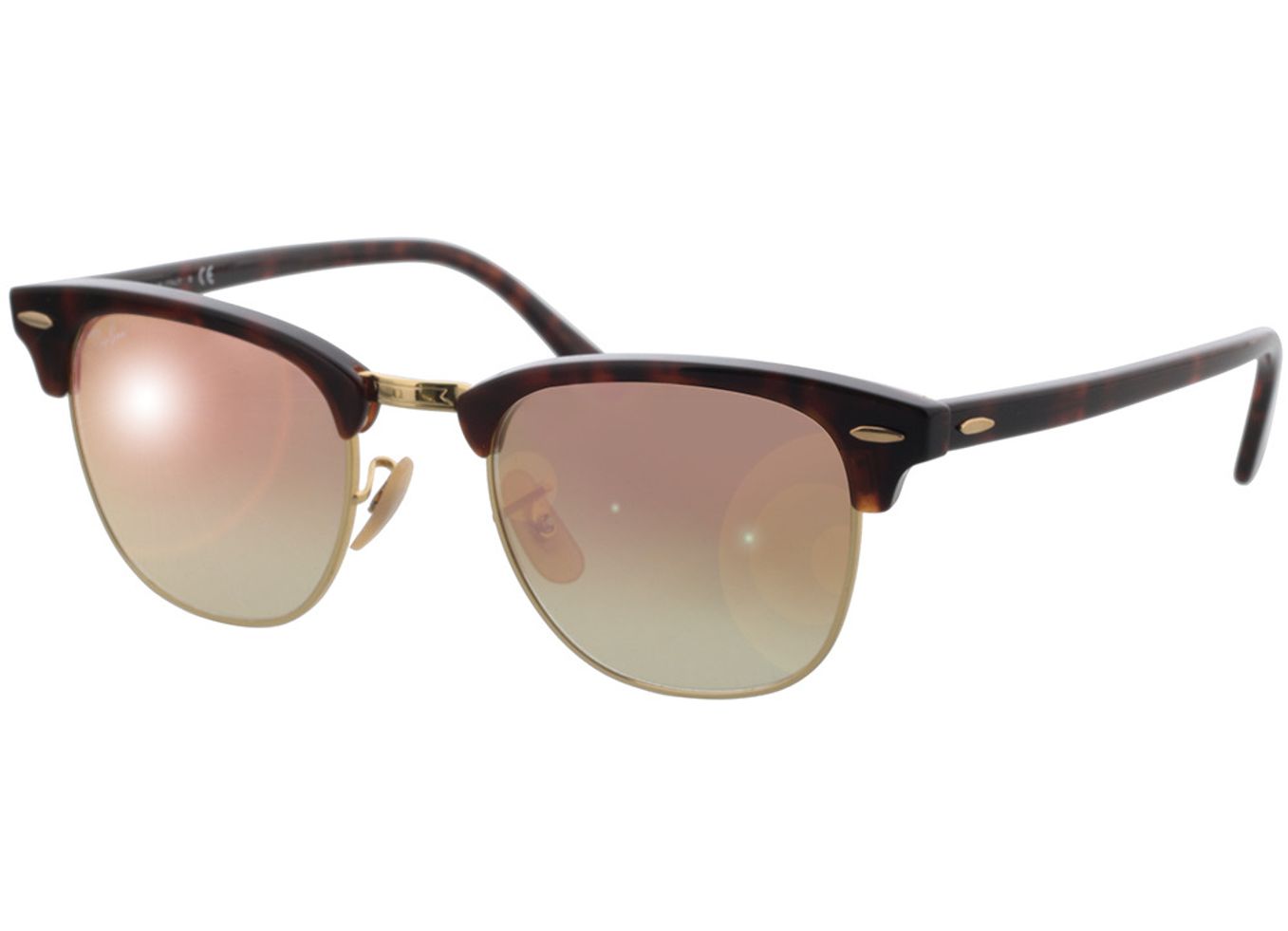 Ray-Ban Clubmaster RB3016 990/7O 49-21 Sonnenbrille mit Sehstärke erhältlich, Herren, Vollrand, browline