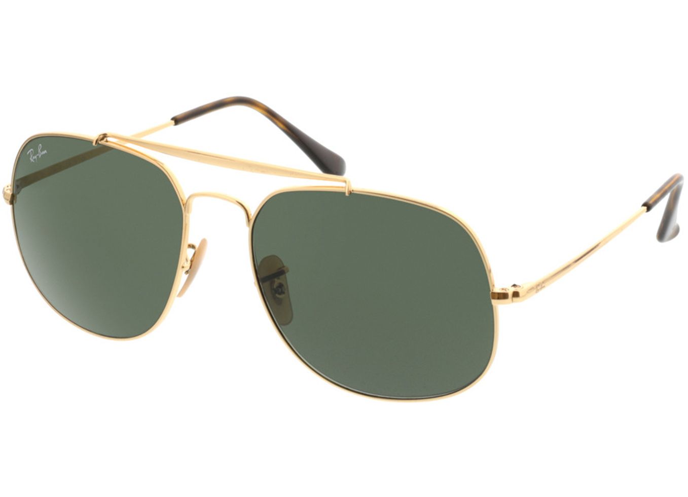 Ray-Ban The General RB3561 001 57-17 Sonnenbrille mit Sehstärke erhältlich, Herren, Vollrand, Pilot