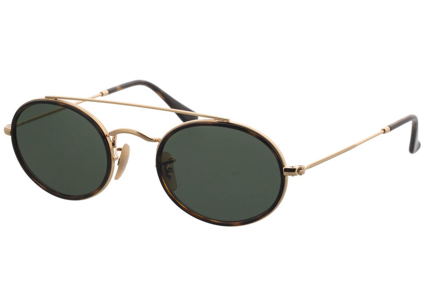 Ray-Ban Oval Double Bridge RB3847N 912131 52-23 Sonnenbrille ohne Sehstärke, Damen/Herren, Vollrand, oval