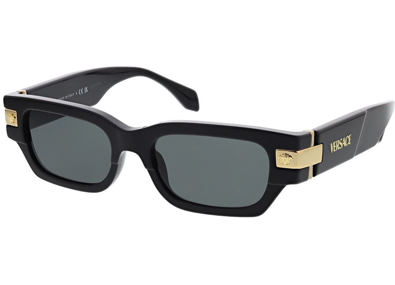 Versace VE4465 GB1/87 53-18 Sonnenbrille ohne Sehstärke, Herren, Vollrand, Rechteckig