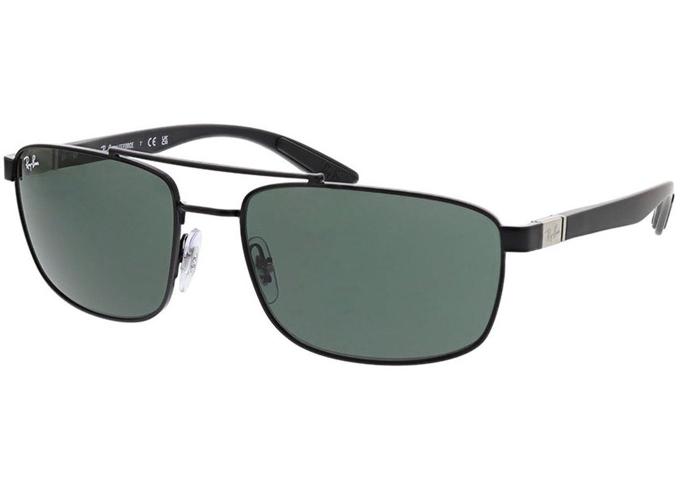 Ray-Ban RB3737 002/71 60-18 Sonnenbrille mit Sehstärke erhältlich, Damen/Herren, Vollrand, Rechteckig