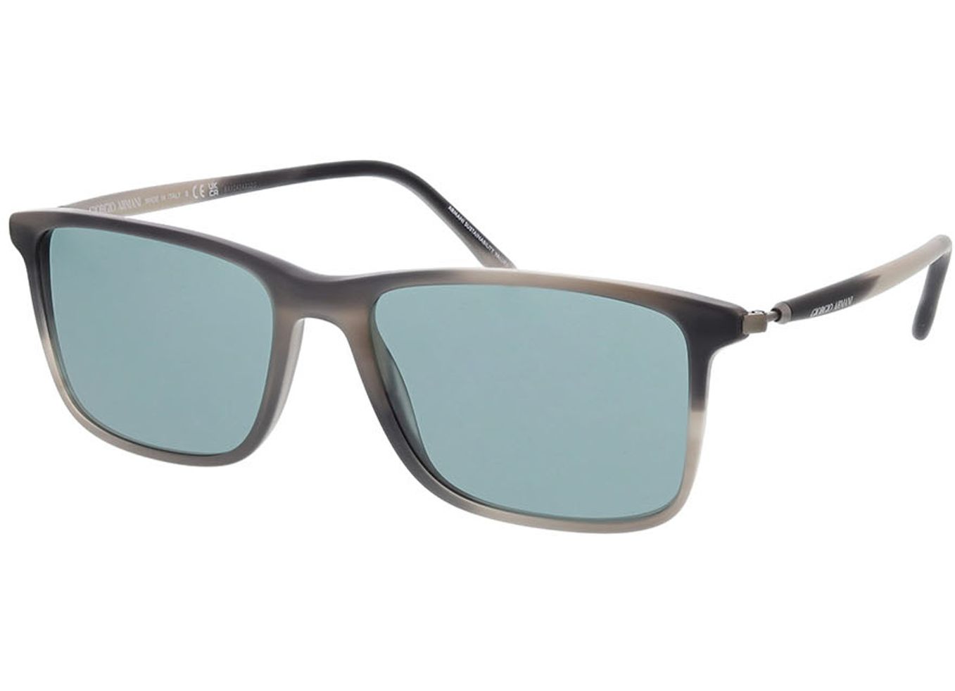 Giorgio Armani AR8218 616611 56-17 Sonnenbrille mit Sehstärke erhältlich, Herren, Vollrand, Rechteckig