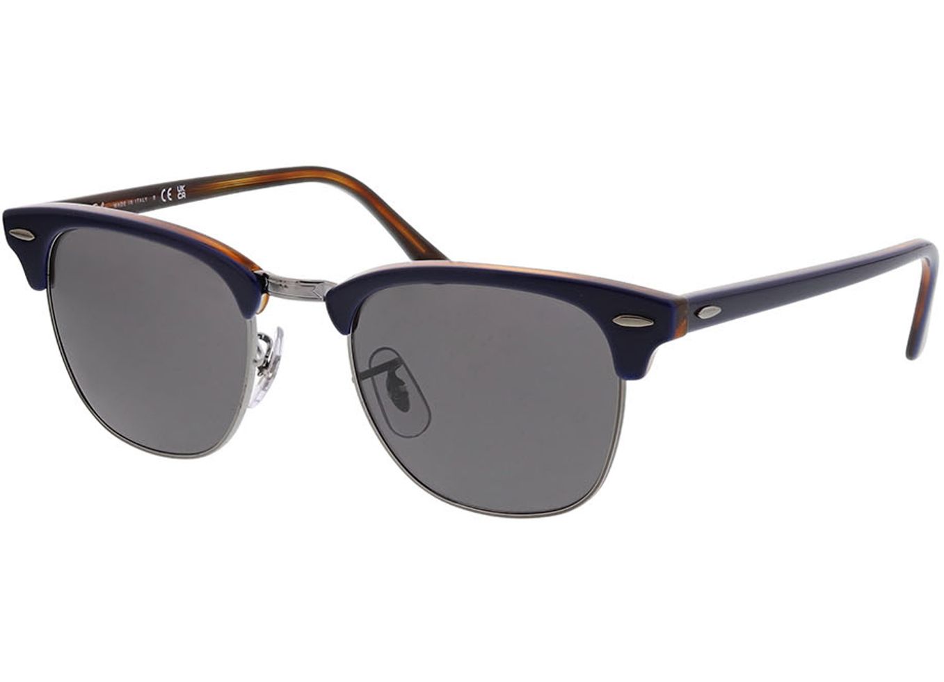 Ray-Ban Clubmaster RB3016 1278B1 49-21 Sonnenbrille mit Sehstärke erhältlich, Damen/Herren, Vollrand, Eckig