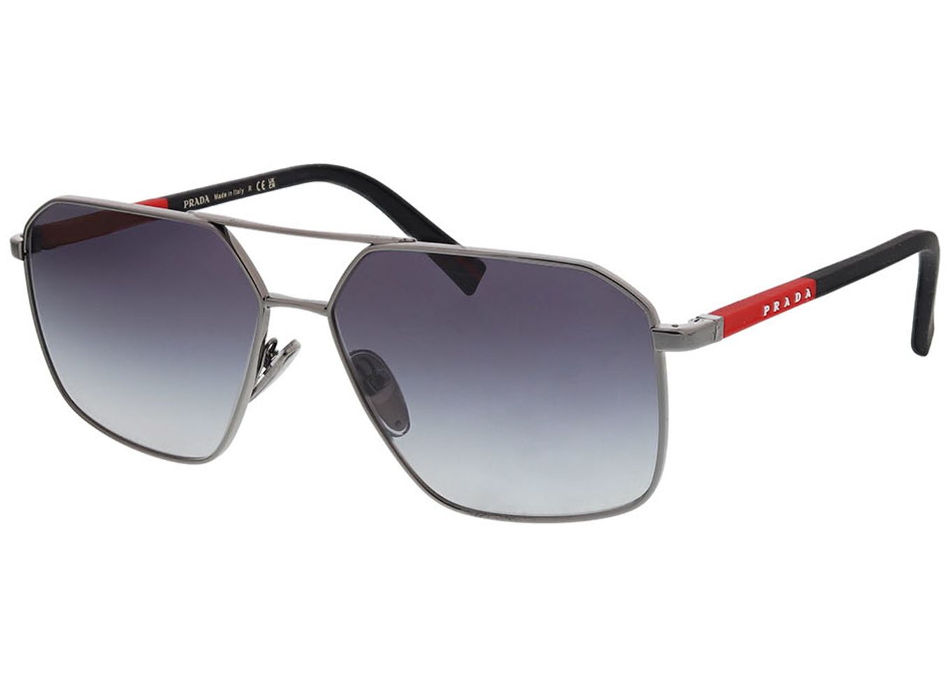 Prada Linea Rossa PS A50S 5AV09U 60-14 Sonnenbrille ohne Sehstärke, Herren, Vollrand, Pilot