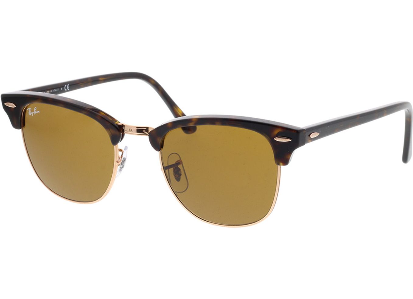 Ray-Ban Clubmaster RB3016 130933 51-21 Sonnenbrille mit Sehstärke erhältlich, Herren, Vollrand, browline