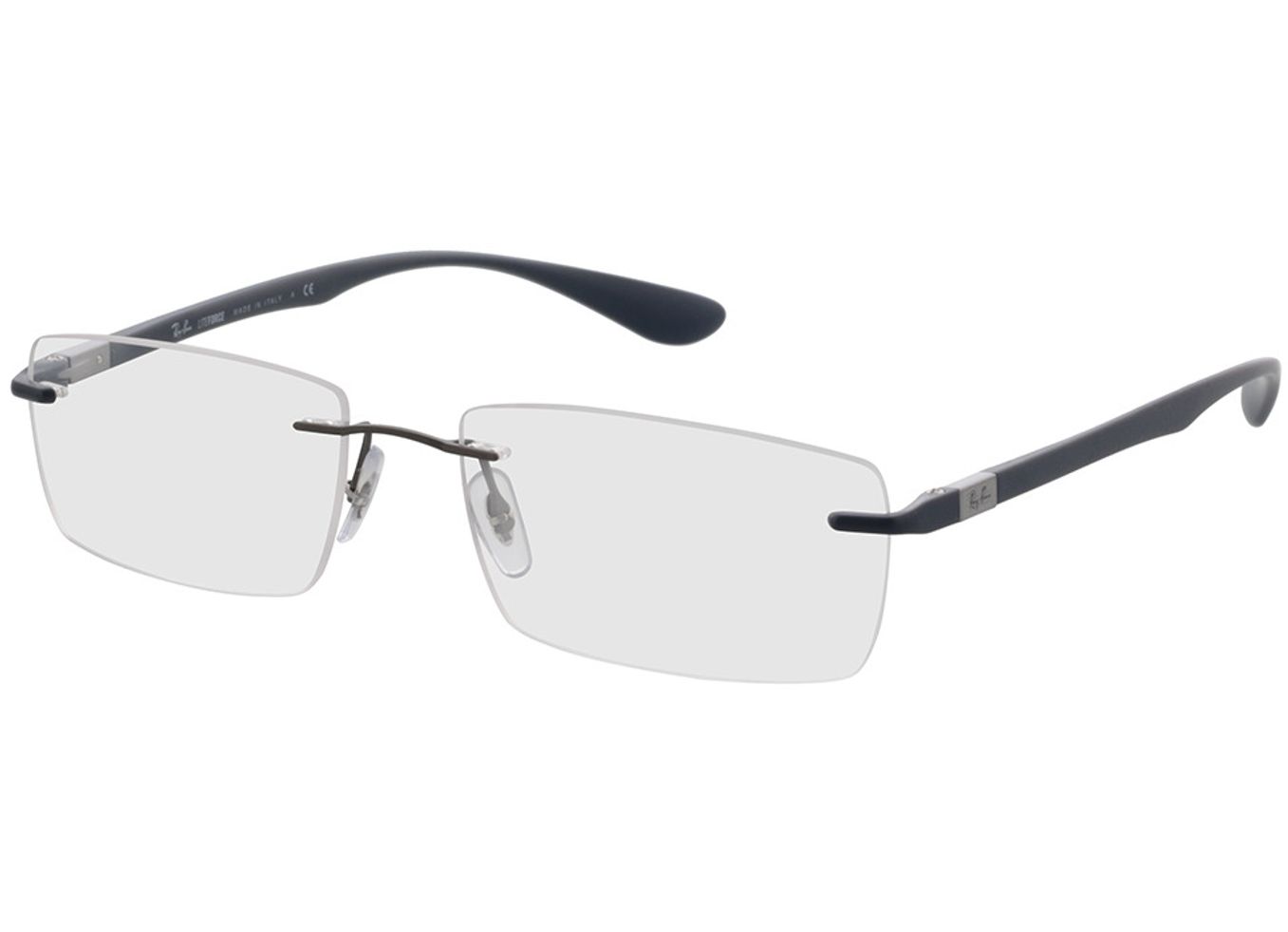 Ray-Ban RX8724 1217 56-17 Brillengestell inkl. Gläser, Damen/Herren, Randlos, Rechteckig