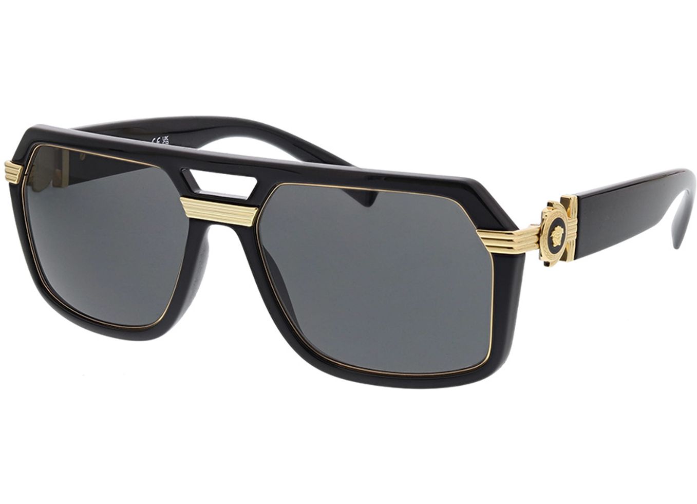 Versace VE4399 GB1/87 58-18 Sonnenbrille mit Sehstärke erhältlich, Herren, Vollrand, Pilot