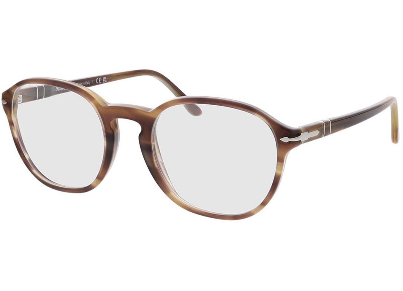 Persol PO3343V 1208 53-21 Brillengestell inkl. Gläser, Damen/Herren, Vollrand, panto