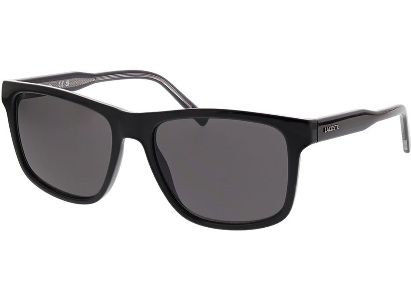 Lacoste L6025S 001 56-17 Sonnenbrille mit Sehstärke erhältlich, Herren, Vollrand, Rechteckig