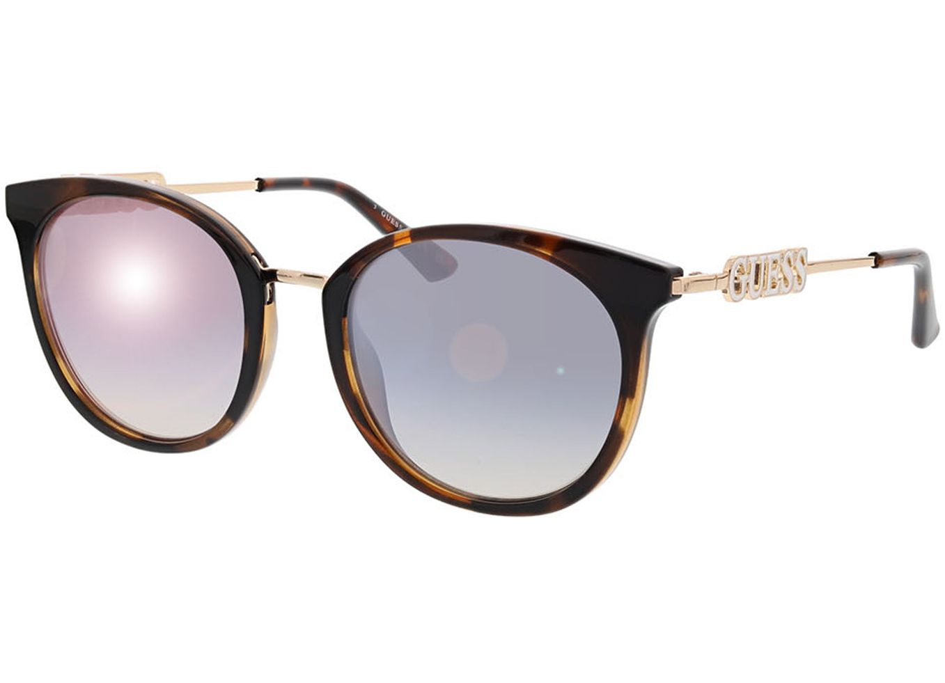 Guess GU7645 52G 52-20 Sonnenbrille ohne Sehstärke, Damen, Vollrand, Rund