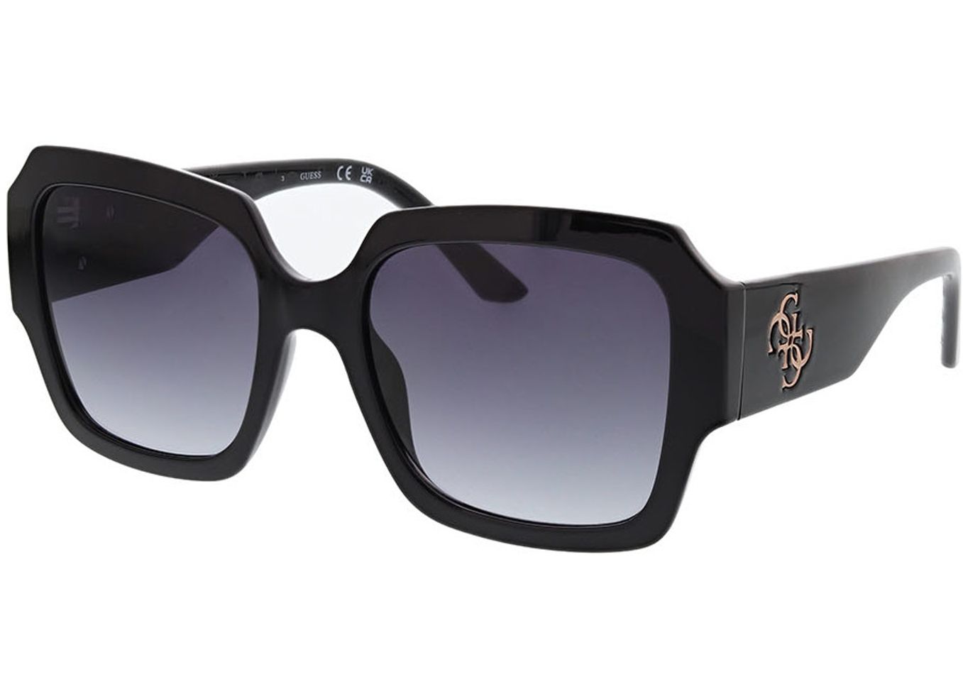 Guess GU7681 01B 54-19 Sonnenbrille ohne Sehstärke, Damen, Vollrand, Eckig