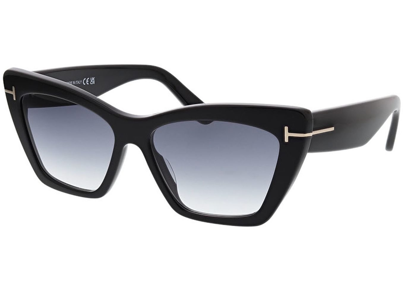 Tom Ford Wyatt FT0871 01B 56-15 Sonnenbrille mit Sehstärke erhältlich, Damen, Vollrand, Cateye