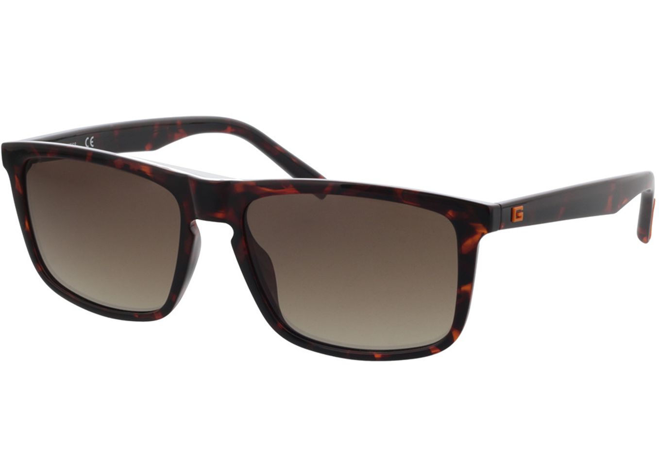 Guess GU00025 52G 59-17 Sonnenbrille ohne Sehstärke, Herren, Vollrand, Eckig