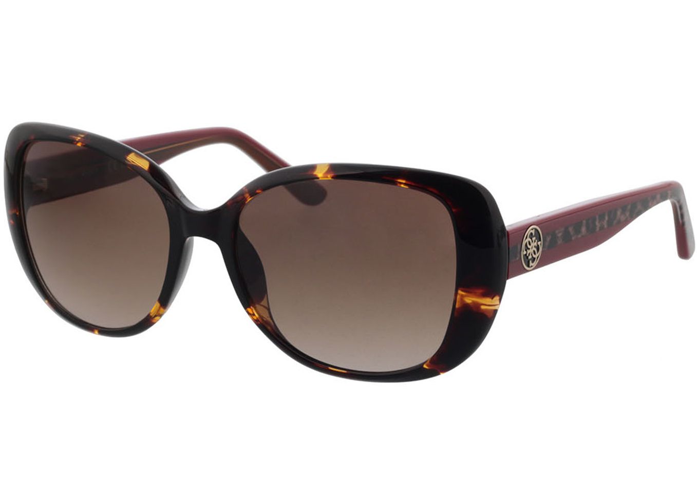 Guess GU7822 52F 56-17 Sonnenbrille ohne Sehstärke, Damen, Vollrand, Eckig