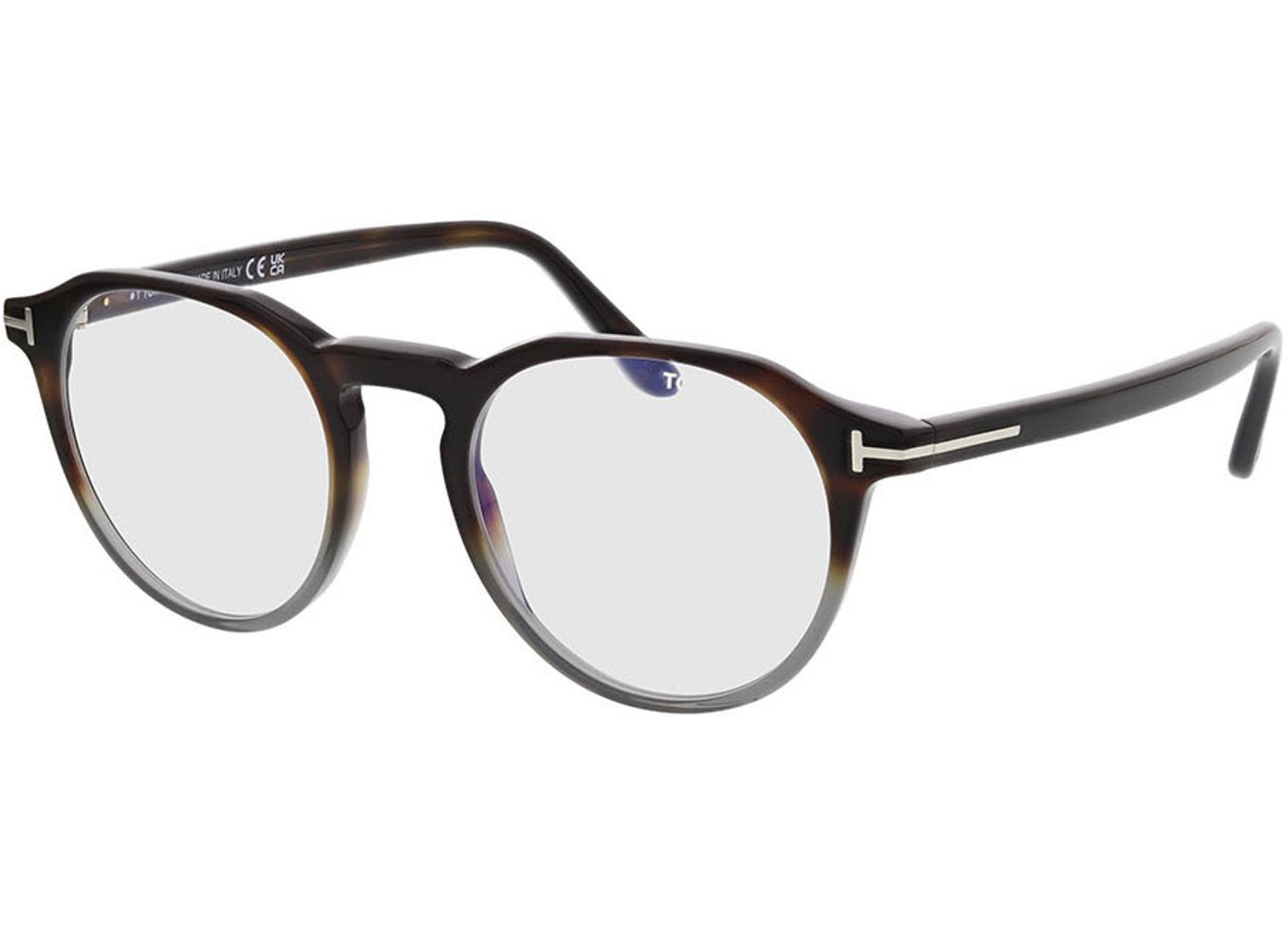 Tom Ford FT5833-B 056 49-20 Brillengestell inkl. Gläser, Herren, Vollrand, Rund