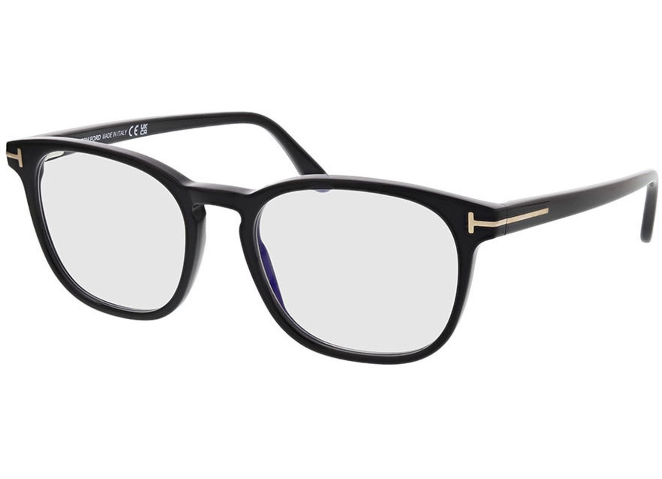 Tom Ford FT5868-B 001 53-18 Brillengestell inkl. Gläser, Herren, Vollrand, Eckig