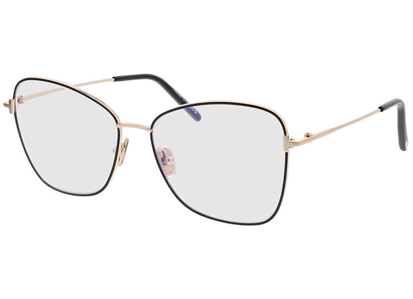 Tom Ford FT5906-B 001 55-15 Brillengestell inkl. Gläser, Damen, Vollrand, geometric