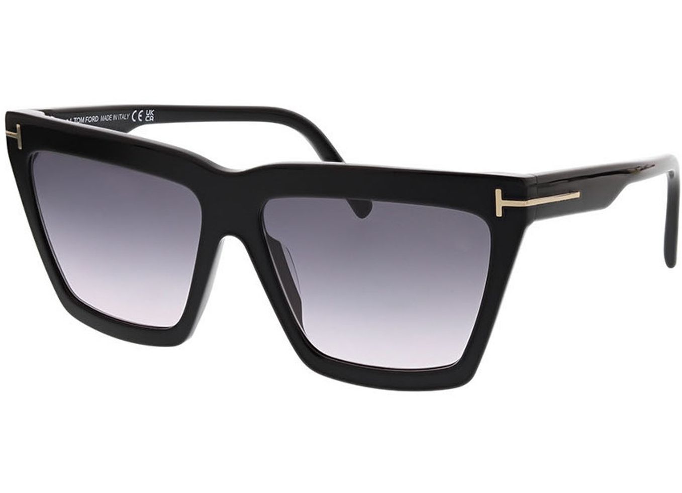 Tom Ford Eden FT1110 01B 56-14 Sonnenbrille mit Sehstärke erhältlich, Damen, Vollrand, geometric