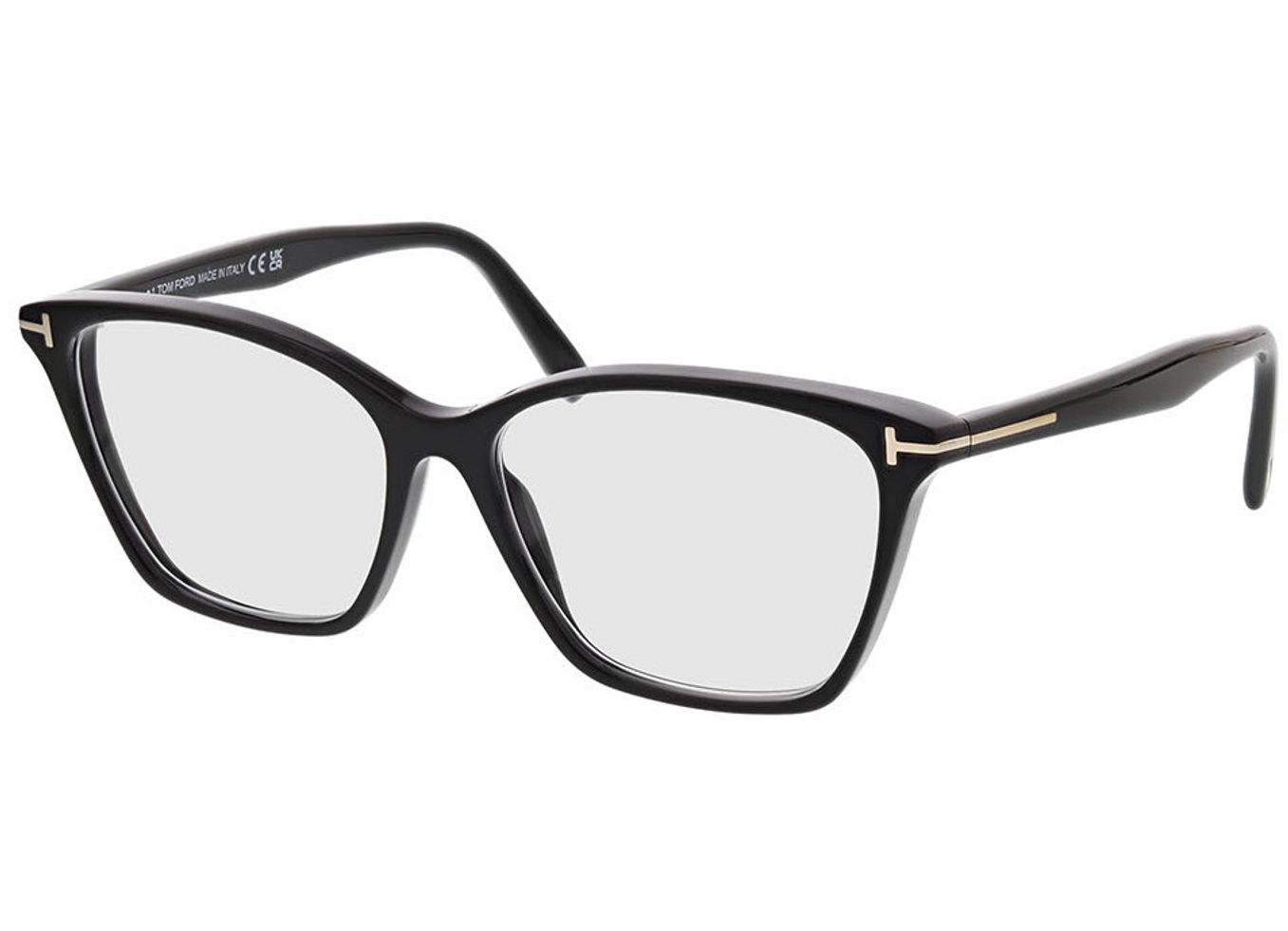 Tom Ford FT5949-B 001 56-15 Brillengestell inkl. Gläser, Damen, Vollrand, Cateye