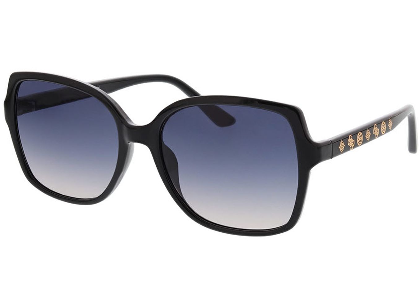 Guess GU00100 01B 55-17 Sonnenbrille ohne Sehstärke, Damen, Vollrand, Eckig