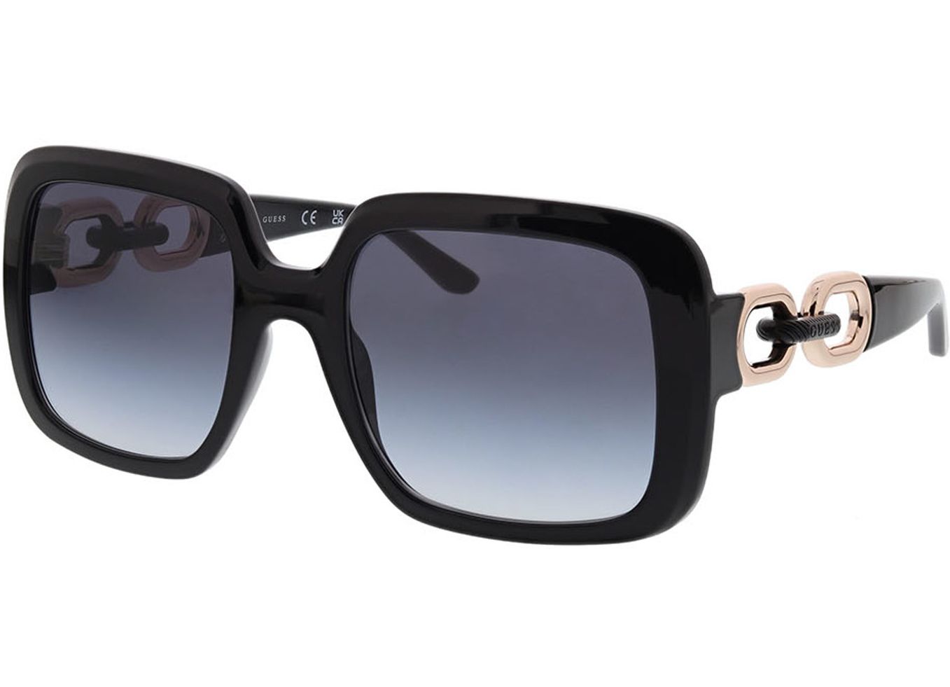 Guess GU00161 01B 56-21 Sonnenbrille ohne Sehstärke, Damen, Vollrand, Eckig