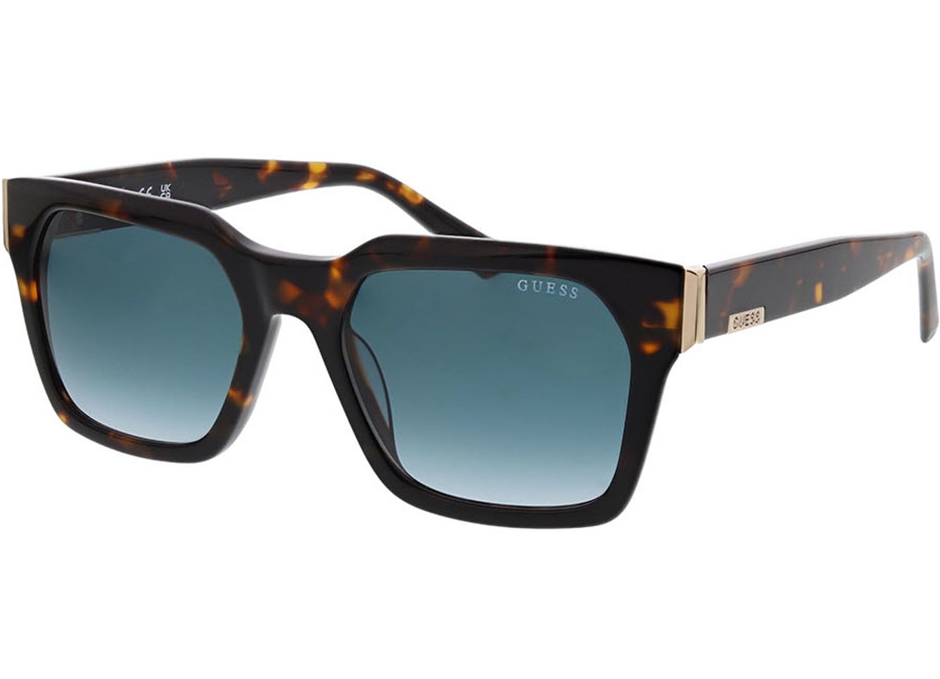 Guess GU00172 52W 53-19 Sonnenbrille ohne Sehstärke, Herren, Vollrand, Eckig