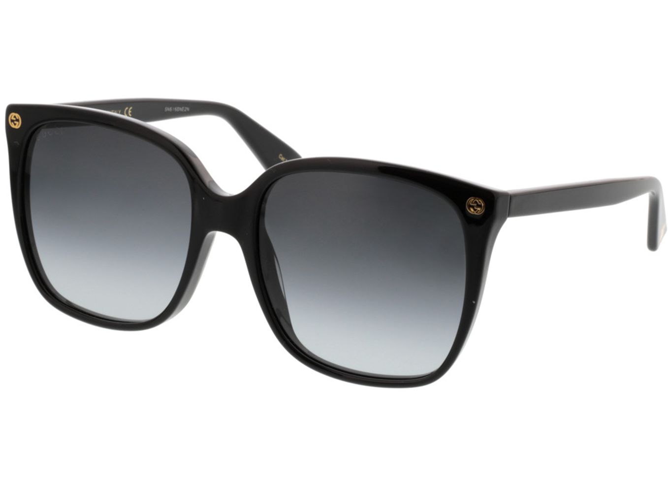 Gucci GG0022S-001 57-18 Sonnenbrille mit Sehstärke erhältlich, Damen, Vollrand, Eckig