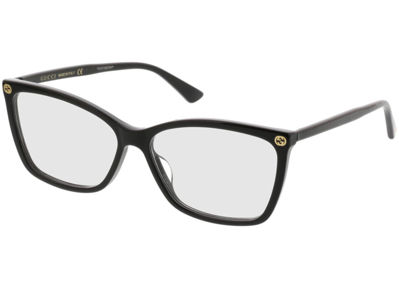 Gucci GG0025O-001 56-14 Brillengestell inkl. Gläser, Damen, Vollrand, Rechteckig