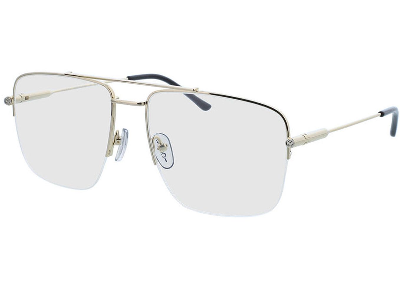 Gucci GG1415O-001 58-17 Brillengestell inkl. Gläser, Damen, Halbrand, Rechteckig