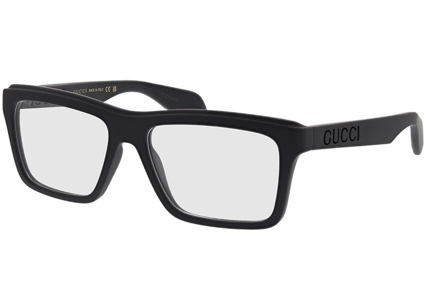 Gucci GG1573O-001 55-16 Brillengestell inkl. Gläser, Herren, Vollrand, Rechteckig